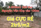 Đất bán đường Nguyễn Văn Khạ, Phú Hoà Đông, Củ Chi, diện tích 3,858 m2, giá 2,5 tr / m.